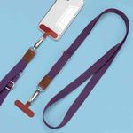 Mobile Phone Messenger Lanyard Adjustable Wide Hanging Neck Sling(Dark Purple)