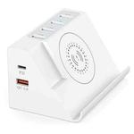 PD 20W +QC 3.0 Wireless Charging+6 Ports Multi-function Charger(UK Plug)