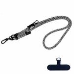 10mm Thick Rope Mobile Phone Anti-Lost Adjustable Lanyard Spacer(Black White)