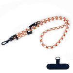 10mm Thick Rope Mobile Phone Anti-Lost Adjustable Lanyard Spacer(White Orange Coarse Pattern)