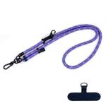 10mm Thick Rope Mobile Phone Anti-Lost Adjustable Lanyard Spacer(Purple Blue Twill)