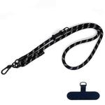 10mm Thick Rope Mobile Phone Anti-Lost Adjustable Lanyard Spacer(Black Silver)