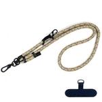 10mm Thick Rope Mobile Phone Anti-Lost Adjustable Lanyard Spacer(Khaki Gray Pattern)