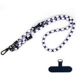 10mm Thick Rope Mobile Phone Anti-Lost Adjustable Lanyard Spacer(White Purple Coarse Pattern)