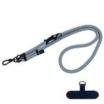 10mm Thick Rope Mobile Phone Anti-Lost Adjustable Lanyard Spacer(Blue White Twill)