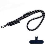 10mm Thick Rope Mobile Phone Anti-Lost Adjustable Lanyard Spacer(Black Pink Coarse Pattern)