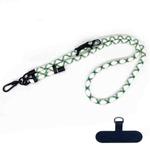 10mm Thick Rope Mobile Phone Anti-Lost Adjustable Lanyard Spacer(White Green Coarse Pattern)