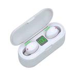 F9-2 LED Digital Display Wireless In-Ear Noise Reduction Long Life Bluetooth Headset(White)
