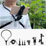 TUYU Camera Neck Holder Mobile Phone Chest Strap Mount  For Video Shooting//POV, Spec: With Phone Clip (Black)