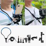 TUYU Camera Neck Holder Mobile Phone Chest Strap Mount  For Video Shooting//POV, Spec:  Vertical +Phone Clip (Blue)