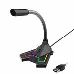 RGB Microphone Home Game Live Voice Video Microphone, Interface: USB(Black)