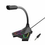 RGB Microphone Home Game Live Voice Video Microphone, Interface: 3.5mm(Black)
