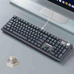 LANGTU LT104 Mechanical Keyboard Backlight Display Flexible DIY Keyboard, Style: Wired Single Mode Silver Axis (Gray Deep)