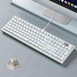 LANGTU LT104 Mechanical Keyboard Backlight Display Flexible DIY Keyboard, Style: Wired Single Mode Silver Axis (White)