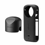 For Insta360 X3 AMagisn Body Silicone Protective Cover, Style: Body+Lens Case (Black)
