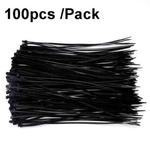 100pcs /Pack 8x300mm National Standard 7.6mm Wide Self-Locking Nylon Cable Ties Plastic Bundle Cable Ties(Black)