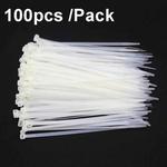 100pcs /Pack 8x400mm National Standard 7.6mm Wide Self-Locking Nylon Cable Ties Plastic Bundle Cable Ties(White)