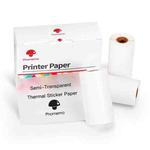 3rolls /Pack Phomemo 50mm Translucent Bottom Black Words Self-adhesive Printer Sensitive Label Printing Paper For M02 / M02S / M02Pro / M03