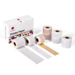 For Phomemo M02S / M02 Pro 8rolls /Pack Black Letter on Gold/Silver Flash/Transparent Bottom Thermal Printing Stickers