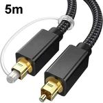 5m Digital Optical Audio Output/Input Cable Compatible With SPDIF5.1/7.1 OD5.0MM(Black)