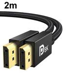 2m DP Cable 8K Computer Monitor Connection Cable 30AWG OD6.3MM With Nylon Mesh(Black Version 1.4)