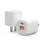 20W Portable Mini Cell Phone Charger Type-C+USB Dual-Port Fast Charger Charging Adapter, CN Plug