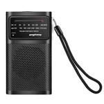 J-180 Portable Pointer FM/AM Two-band Radios with Carrying Clip, Style: Regular Version(Black)