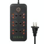 A07 2m 3000W 6 Plugs + 6-USB Ports Multifunctional Flame-retardant Socket with Switch(US Plug)