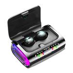 Color Screen Digital Display Bluetooth Earphones In-Ear Wireless Gaming Earphones(Black)