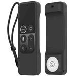 For Apple TV HD / 4K+AirTag AhaStyle PT157 Remote Control Tracker 2 In 1 Silicone Protective Cover(Black)