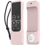 For Apple TV HD / 4K+AirTag AhaStyle PT157 Remote Control Tracker 2 In 1 Silicone Protective Cover(Pink)