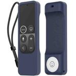 For Apple TV HD / 4K+AirTag AhaStyle PT157 Remote Control Tracker 2 In 1 Silicone Protective Cover(Midnight Blue)