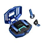 Wireless Digital Display Bluetooth Earphones Mechanical Metallic Feeling Pop Cover Gaming Sports Earphone(Blue)