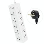 D15 2m 3000W 10 Plugs + PD + 3-USB Ports Vertical Socket With Switch, Specification: EU Plug