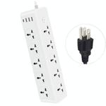 D15 2m 3000W 10 Plugs + PD + 3-USB Ports Vertical Socket With Switch, Specification: Three-pin US Plug