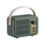 Mini Retro HIFI Level Stereo Sound Handheld Portable Bluetooth Speaker, Color: Green
