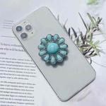 Retro Turquoise Expanding Phone Stand Grip Finger Ring Support, Style: Style 2