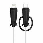 Data Line Protector For IPhone USB Type-C Charger Wire Winder Protection, Spec: Microcephaly +Small Head Band Black