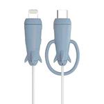 Data Line Protector For IPhone USB Type-C Charger Wire Winder Protection, Spec: Microcephaly +Small Head Band Light blue