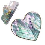 Heart-shape Colorful Shell Pattern Electroplated Airbag Phone Holder, Style: Blue Scallop