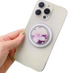 Glue Cartoon Floral Magnetic Airbag MagSafe Phone Telescopic Holder, Without Magnet, Color: 2-Flowers