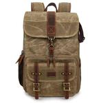 Large Capacity SLR Digital Camera Bag Laptop Backpack Canvas Storage Bag(Khaki)