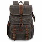 Large Capacity SLR Digital Camera Bag Laptop Backpack Canvas Storage Bag(Grey)