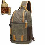 Outdoor Canvas Wear-resistant Waterproof Photography Shoulder Bag(Army Green)