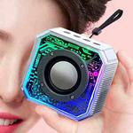 Transparent Mecha Small Steel Cannon Bluetooth Speaker Subwoofer With RGB Light(White)