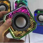 Transparent Mecha Small Steel Cannon Bluetooth Speaker Subwoofer With RGB Light(Green)