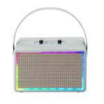 Leather Colorful Light Effect Karaoke Audio Retro Outdoor Bluetooth Speaker, Style: Single Speaker(Gray)