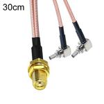 RP-SMA Female To 2 CRC9 R WiFi Antenna Extension Cable RG316 Extension Adapter Cable(30cm)