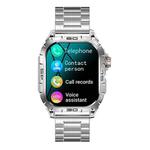 K63 1.96-Inch Heart Rate/Blood Oxygen Monitoring Bluetooth Call Sports Smart Watch, Color: Silver Three-bead Steel
