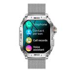 K63 1.96-Inch Heart Rate/Blood Oxygen Monitoring Bluetooth Call Sports Smart Watch, Color: Silver Steel